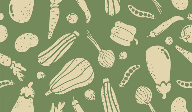 Cute mix vegetables pattern background vector design
