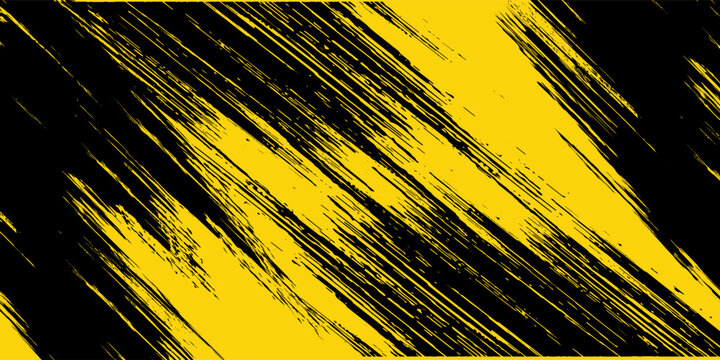 Yellow and black backdrop with dot halftone pattern element. Abstract brush grunge background. retro comic concept