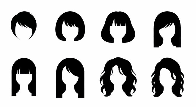 Collection of diverse female hairstyles and haircuts for women.