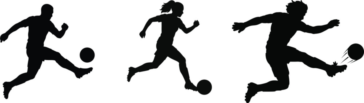 Australian rules football players in action a dynamic silhouette sequence