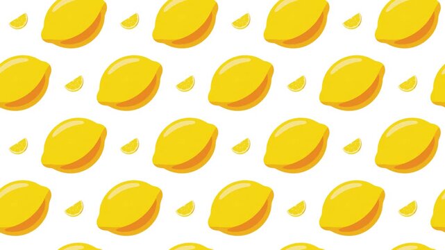 Whole Lemons and Sliced Wedges Seamless Pattern Background, citrus fruit and refreshing flavor concept.