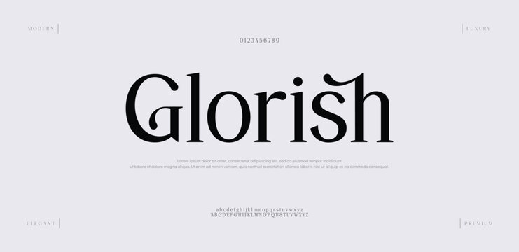 Glorish, Typography Luxury classic lettering serif fonts decorative vintage retro logo concept.