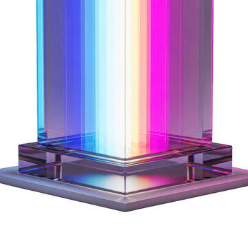 A colorful 3d prism with a square base