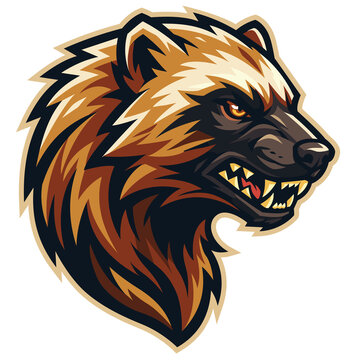Wolverine head in a bold cartoon vector style suitable for mascot or tattoo design