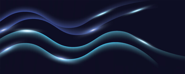 Fototapeta premium Abstract glowing wave background with futuristic light lines.