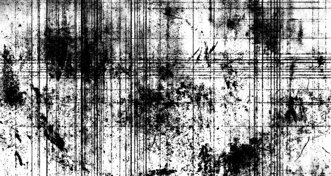 Dust scratches film texture overlay with dust, scanned lines and distortion noise retro copy effect scratch on transparent background. Abstract grunge smudge scanned lines with dust scratches.