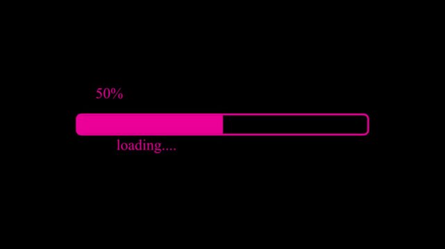 Abstract loading icon animation . Loading bar and percentage Futuristic progress loading bar 0-100 percent animation. 4k motion graphics animation.