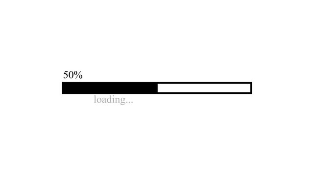 Abstract loading icon animation . Loading bar and percentage Futuristic progress loading bar 0-100 percent animation. 4k motion graphics animation.