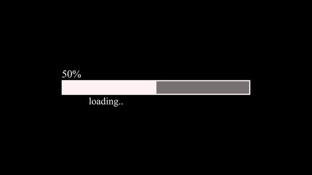 Abstract loading icon animation . Loading bar and percentage Futuristic progress loading bar 0-100 percent animation. 4k motion graphics animation.