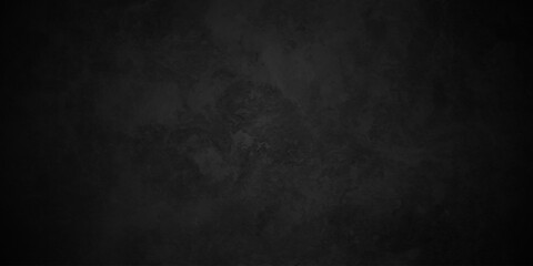 Naklejka premium Dark black old wall paper grunge background. black blackboard and chalkboard texture. Dark black concrete wall texture element vintage grunge charcoal paint rough, distress backdrop background.