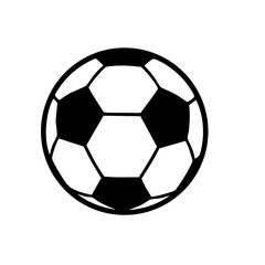 Fototapeta premium Classic black and white soccer ball illustration, isolated on white, symbolizing sport and games.