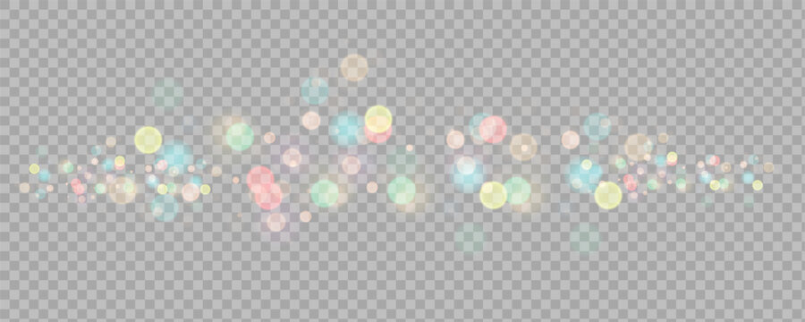 Vibrant glowing light effects with sparkling glare and multicolor shimmer, combined with lens flare, bokeh and glitter particles for a luminous abstract background