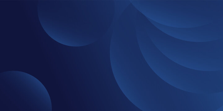 Abstract blue glowing geometric lines on dark blue background. Modern shiny blue circle lines pattern
