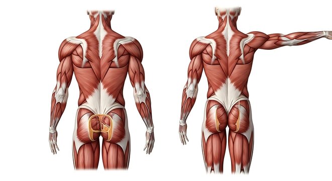 Human muscle anatomy illustration.