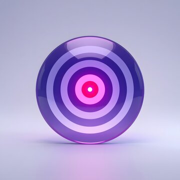 3D Purple Dark Target Bullseye Goal Focus Aim Success Icon