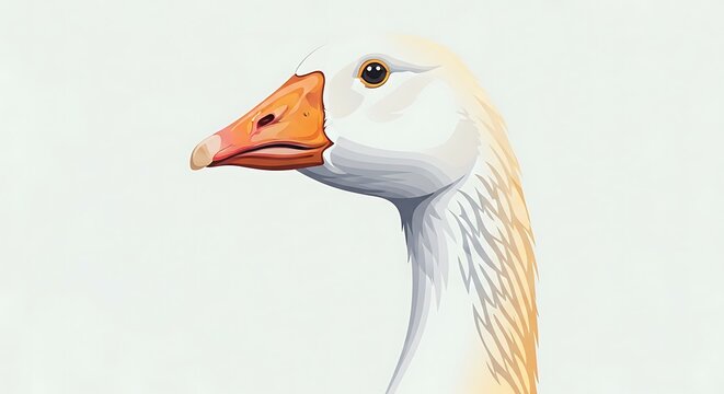 Close-up of white goose head.