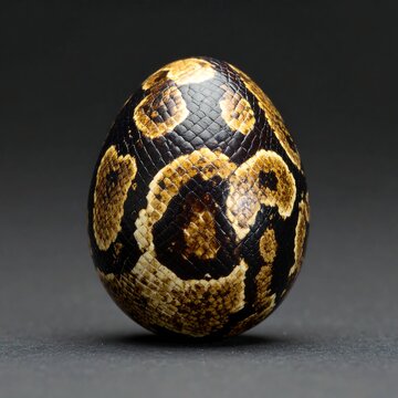 Egg with snake-like patterned skin texture