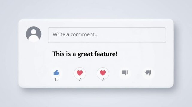 Comment box expanding effect.
