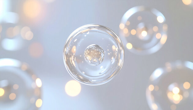 3D Illustration of Microscopic View of Stem Cells Self-Replicating and Proliferating within Body. Medical Illustration. 
