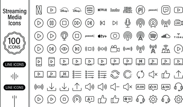 100_minimalist_monoline_icon, symbol, icons, button, collection, mobile, mail, social, car, website, media, computer, vector, set, web, sign, internet, design, home, office, arrow, camera, video, phon