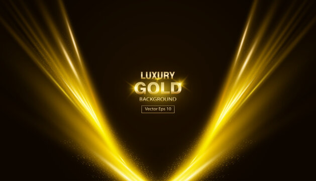 Luxury Gold Abstract Background Awward With Vertical Light Effect. Eps Vector File.  Elegant Design For Banner, Backdrop, Precentation.