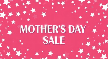 Naklejka premium Bright pink star-themed mother’s day sale promotional stars