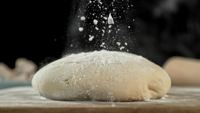 Freeze Motion of Chef Making Pizza in Restaurant