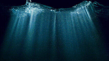 Obraz premium Dark Blue Ocean Surface Seen from Underwater