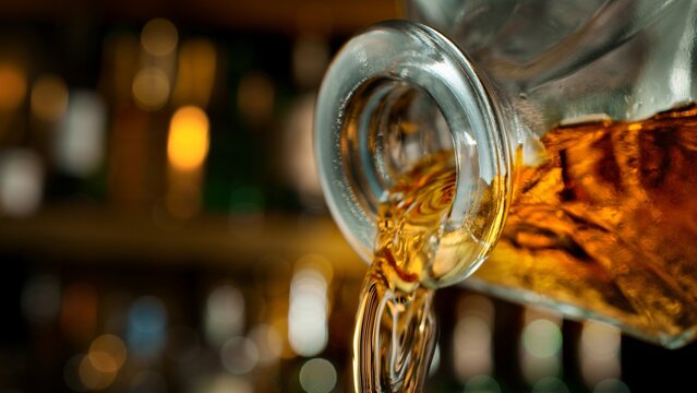 Pouring Whiskey from Bottle