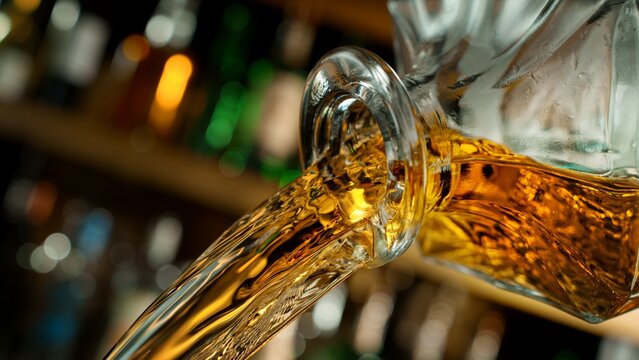 Pouring Whiskey from Bottle