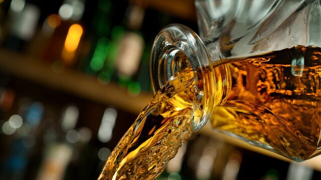 Pouring Whiskey from Bottle
