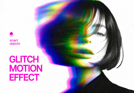 Glitch Motion Photo Effect &ndash; Distortion for Album Cover & Social Media (PSD)