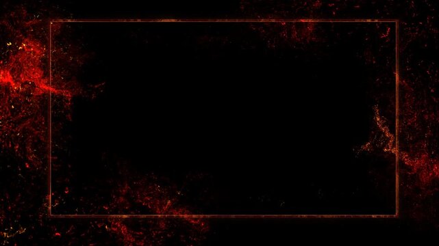 Fire Slim Frame Grunge Flow Red Border Ember Particles Loop Alpha Background