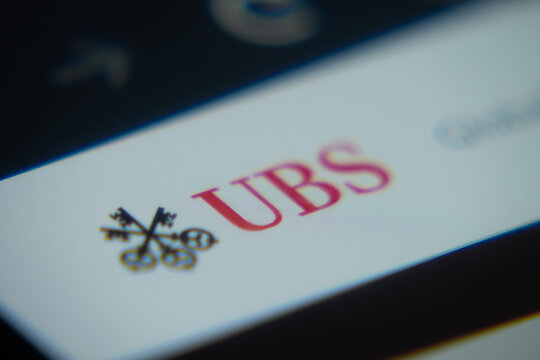 Dhaka, Bangladesh- 02 Dec 2025: A Close-up of a laptop screen is displaying the UBS web interface in a browser.