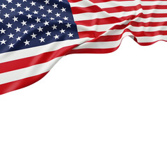 Fototapeta premium American independence day celebration patriotic usa flag waving isolated on transparent background