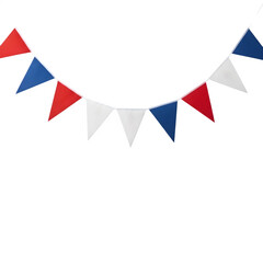 Obraz premium American independence day bunting patriotic flags isolated on transparent background for celebrations