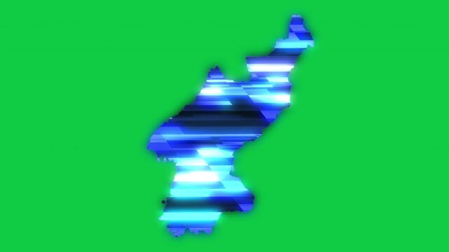 North Korea blue news headline effect map pop animation green background