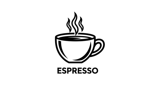 Hot espresso coffee cup icon.