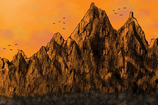 Ink style_mountain 5472x3648 px 300dpi