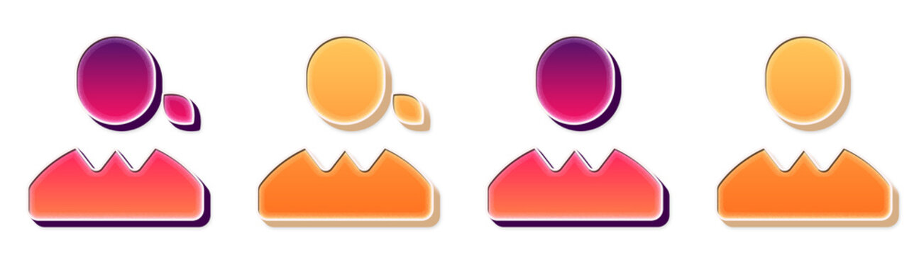 Isolated 3D isometric adm in ist rat orfe male and adm in ist rat or male icons with indigo purple gradient. Professions icon collection and design. Render illustration.