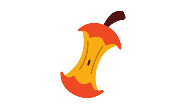 Red Apple Core Vector Illustration for Food and Nutrition