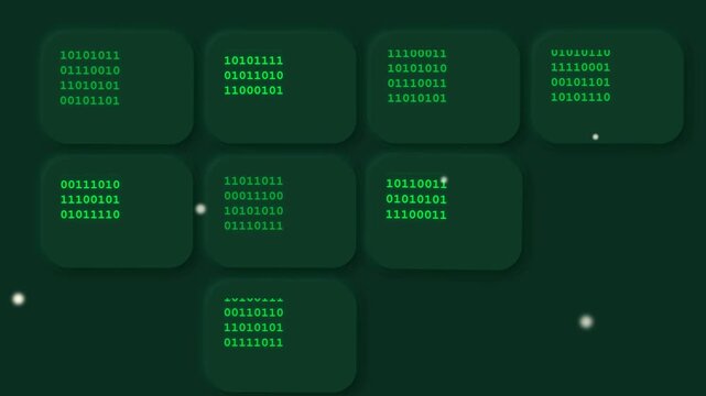 Abstract binary code data processing digital animation