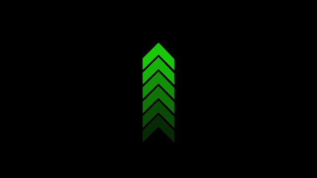 Arrow extending on black background.