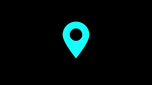 location icon with radio wave animation. Navigation, pointer, location, map, GPS. Location icon.
