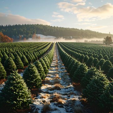 Snowy Christmas tree farm