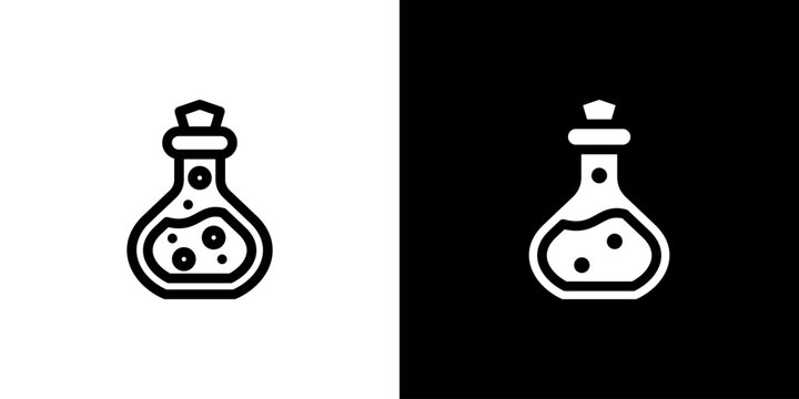 Healing Potion icon concept with flat Black White Background. Vector illustration.
