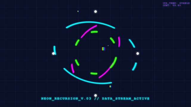 Abstract Digital HUD with Data Stream Animation