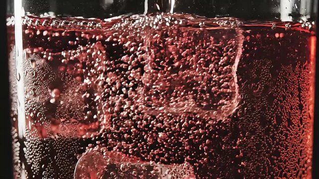 Ultra Macro Cherry Soda Carbonation Bubble Explosion