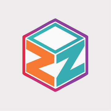 Abstract Hexagonal Logo with Interlocking 'Z' Shapes