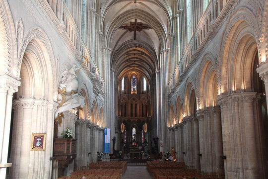 gothic cathedral (notre-dame or our lady) in bayeux in normandy in france 